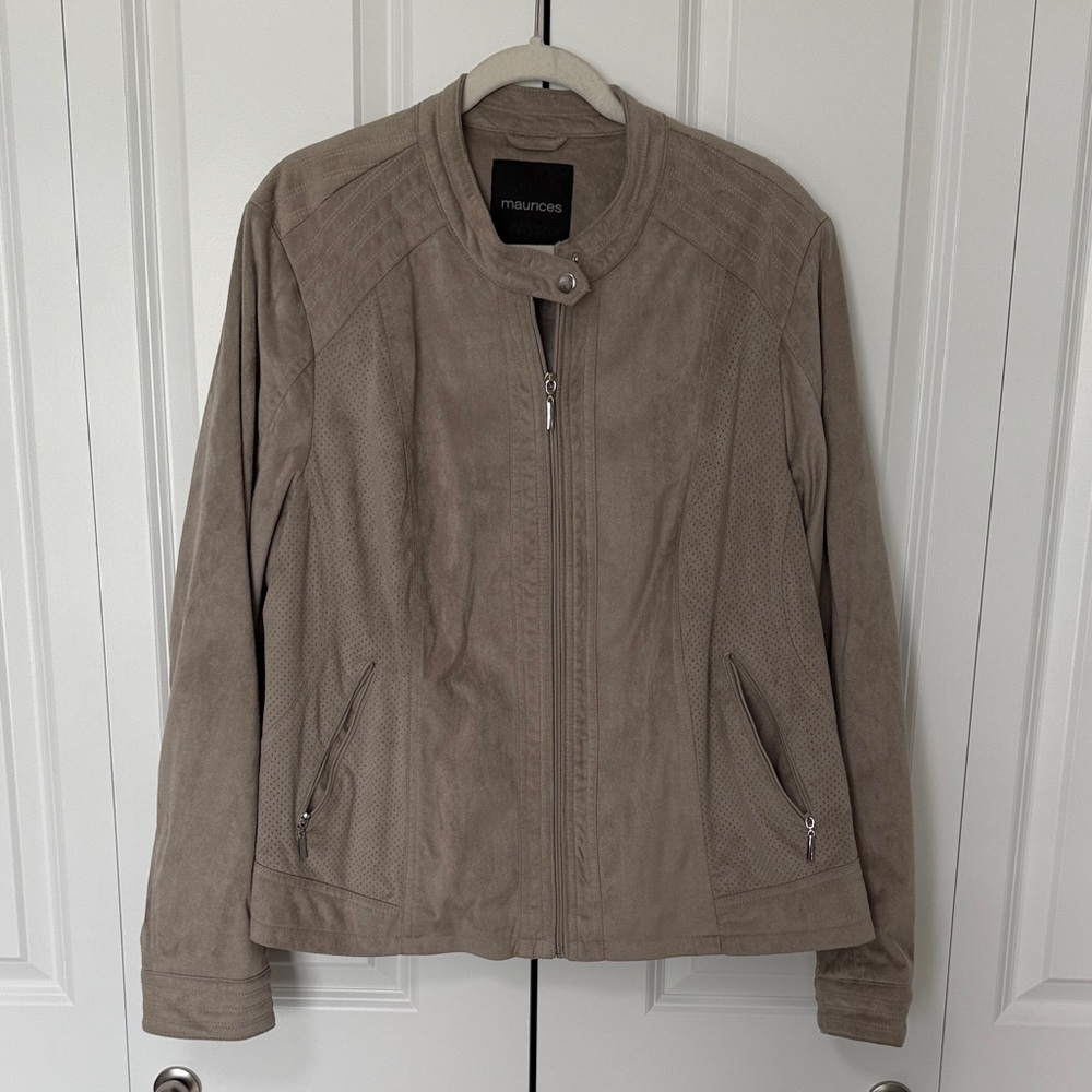 Maurices Women's Taupe Faux Suede Jacket